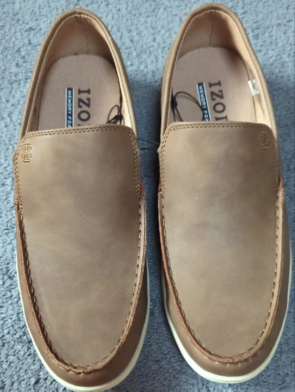 Izod Men's Memory Foam Seapoint Tan Slip-On Loafers
